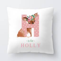 Personalised Girls Animal Alphabet Cushion Pillow Birthday Present Custom Gift - thumbnail 1