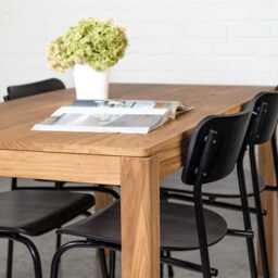 Oak Dining Table Ulm Exclusive Solid Wood Minimalist Kitchen & Room - thumbnail 4