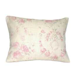 Kate Forman Amelia Cushion Cover - UK Designer Linen Romantic, Beautiful Faded Pink Roses Garlands Oop - thumbnail 3