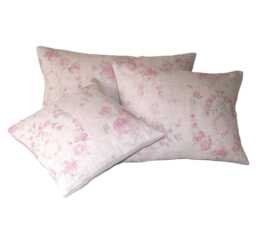 Kate Forman Amelia Cushion Cover - UK Designer Linen Romantic, Beautiful Faded Pink Roses Garlands Oop - thumbnail 1