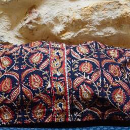 Indian Cotton Cushion Cover Printed With Block Prints Kalamkari Patterns Several Colors Available - thumbnail 4