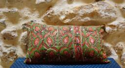Indian Cotton Cushion Cover Printed With Block Prints Kalamkari Patterns Several Colors Available - thumbnail 1