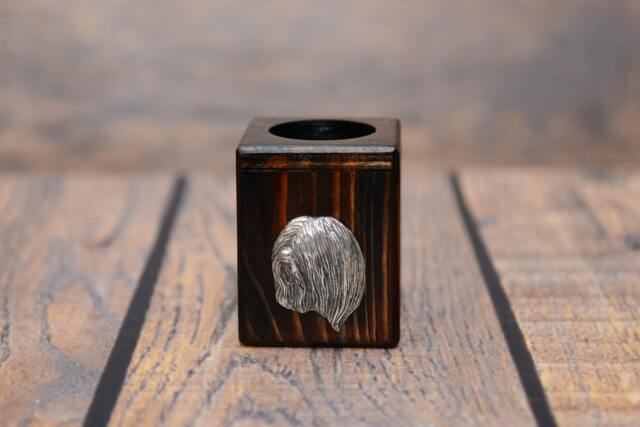 Lhasa Apso - Wooden Candlestick With Dog, Souvenir, Decoration, Limited Edition, Collection - image 1