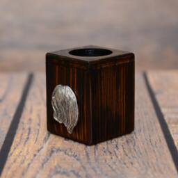 Lhasa Apso - Wooden Candlestick With Dog, Souvenir, Decoration, Limited Edition, Collection - thumbnail 2
