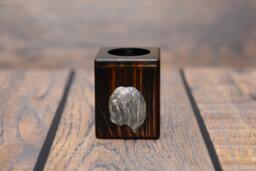 Lhasa Apso - Wooden Candlestick With Dog, Souvenir, Decoration, Limited Edition, Collection - thumbnail 1