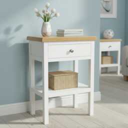 Handcrafted Painted End Table Solid Wood Console Table, Assembled