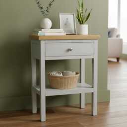 Handcrafted Painted End Table Solid Wood Console Table, Assembled - thumbnail 4