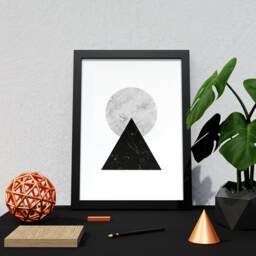 Minimalist Marble Geometric Art Print Nordic Black White Gray Home Decor - thumbnail 3