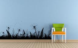 Grass Nature Floral Flowers & Dandelion's Woods Forest Wall Or Car Vinyl Peal Stick Removable Sticker Decal L1395
