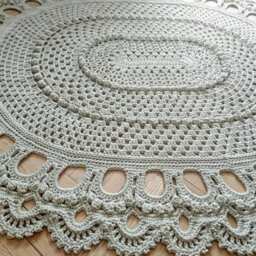 Large Oval Crochet Rug Textured Nursery Area Rug - 78x66 Inches - thumbnail 2