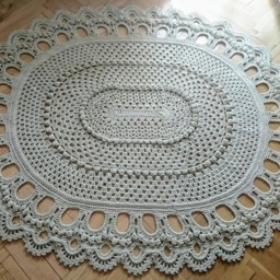 Large Oval Crochet Rug Textured Nursery Area Rug - 78x66 Inches - thumbnail 3