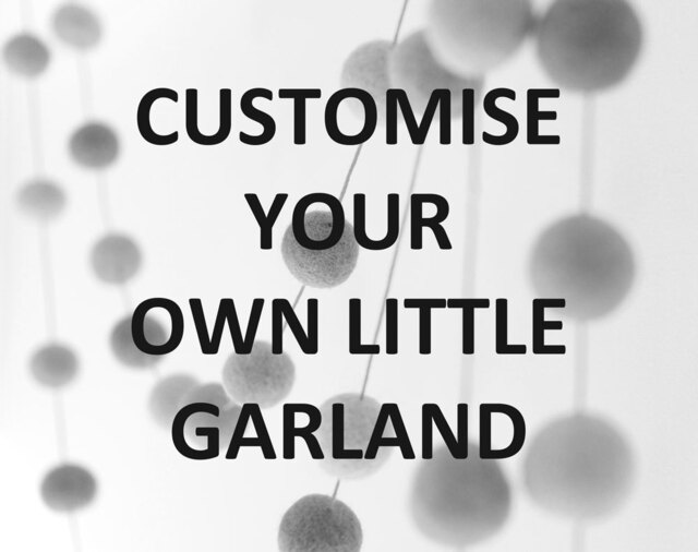 Felt Ball Garland. Custom Colours. Nursery Decor. Girls Room Kids Room. Pom Home - image 1