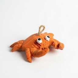 Whimsical Wooden Crab Ornament Hand Carved Coastal Decor Nautical Nursery Art Ocean Lover Gift Beach House Funny Figurine - thumbnail 3
