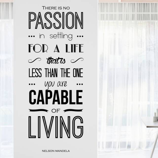 Nelson Mandela Passion Inspirational Motivational Wall Decal Quote Art Inspired Focus Positive Home Room Decor Encouragement 43x16 In - image 1