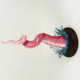 Twisted Octopus Tentacle Sculpture Resin Porthole Wall Art - 17 Inch - thumbnail 4
