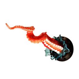 Twisted Octopus Tentacle Sculpture Resin Porthole Wall Art - 17 Inch - thumbnail 2