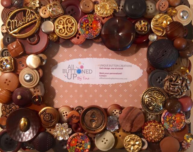 Mother Button Frame in Browns ~ Gift For Daughter Mom Sister Her Rustic Art Boho 4x6 Photo - image 1