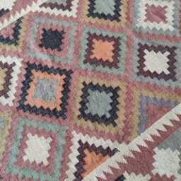 Bespoke Handwoven Wool Jute Flatweave Kilim Rug - Tribal Geometric Carpet For Living Room & Bedroom - thumbnail 2