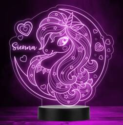 stars Unicorn Moon Kids Personalised Gift Colour Changing Led Lamp Night Light