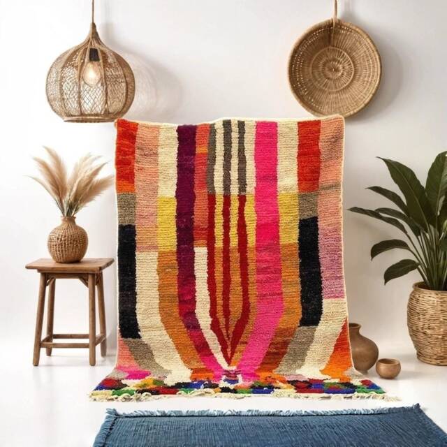 Handmade Beni Ourain Rug Artistic Moroccan Wool Tribal Rug - image 1