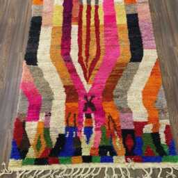 Handmade Beni Ourain Rug Artistic Moroccan Wool Tribal Rug - thumbnail 3