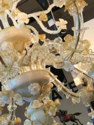 Flowers Or Leaf , in Murano Blown Glass, Spare Parts For Venini Chandeliers, With Broken Pieces, Gold Dust & Transparent Color