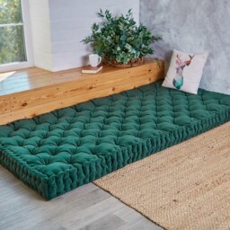 Window Seat Cushion, Floor Cushion Couch, Tufted Pillow, Water Repellent Bench Custom Velvet - thumbnail 2