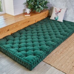 Window Seat Cushion, Floor Cushion Couch, Tufted Pillow, Water Repellent Bench Custom Velvet - thumbnail 4