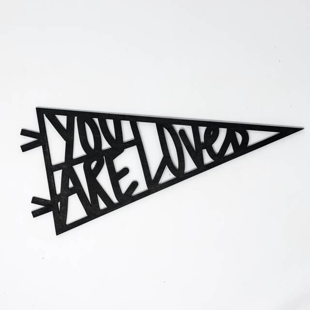 You Are Loved Wood Pennant Vintage Style Nursery Decor - image 1