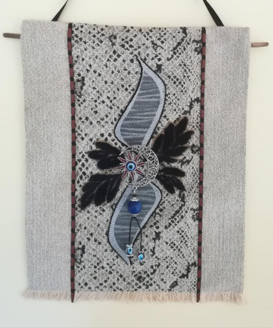 Good Luck Fabric Wall Hanging W Eye Symbol - image 1