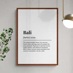 Bali Funny Definition Indonesia Gift Wall Art Print - thumbnail 2
