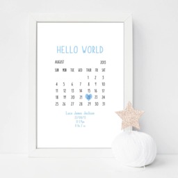 Hello World - Personalised Print - Welcome To The Newborn Gift - Birth Details Print - thumbnail 2
