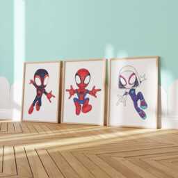 Web Hero Squad Prints - Set Of 12, Kids Room Wall Art, Printed Or Framed - thumbnail 2