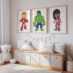 Web Hero Squad Prints - Set Of 12, Kids Room Wall Art, Printed Or Framed - thumbnail 3
