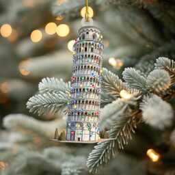 Tower Of Pisa Personalized Ornament, Tree Hanging Decor Christmas Ornament Flat 2D Acrylic/Wooden, Italy Lover - thumbnail 1