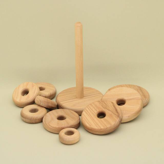 Handmade Wooden Stacking Rings Montessori Baby Toy - image 1
