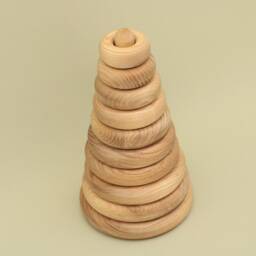 Handmade Wooden Stacking Rings Montessori Baby Toy - thumbnail 4