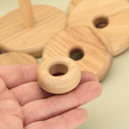 Handmade Wooden Stacking Rings Montessori Baby Toy - thumbnail 2