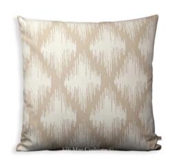 Clarke & Laguna Designer Geometric Beige White Cushion Pillow Cover - thumbnail 1