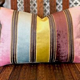 Designers Guild Fabric Velvet Tarleton Crocus Striped Cushion Cover - thumbnail 2