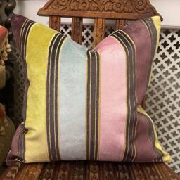 Designers Guild Fabric Velvet Tarleton Crocus Striped Cushion Cover - thumbnail 4