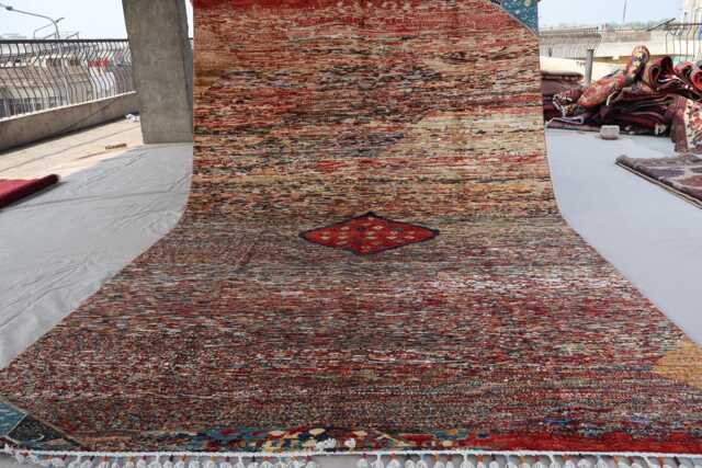 striped Gabbeh Rug 6x10 Multicolor Afghan Hand Knotted Veg Dyes Wool Area Rug, Modern Boho Oriental Turkmen Large Living Room - image 1