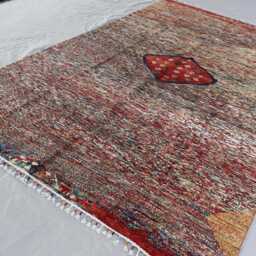 striped Gabbeh Rug 6x10 Multicolor Afghan Hand Knotted Veg Dyes Wool Area Rug, Modern Boho Oriental Turkmen Large Living Room - thumbnail 2