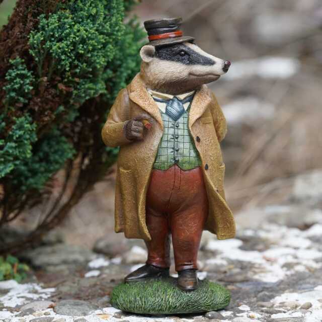 Mr Badger Resin Ornament - Wind in The Willows Animal Home Statue Sculpture Deco - image 1