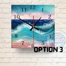 Ocean Wave Glass Wall Clock Coastal Beach Home Decor, Seascape Art - thumbnail 3