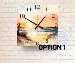 Ocean Wave Glass Wall Clock Coastal Beach Home Decor, Seascape Art