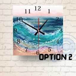 Ocean Wave Glass Wall Clock Coastal Beach Home Decor, Seascape Art - thumbnail 2