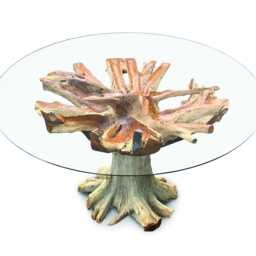 Lombok Round Dining Table With 150cm Glass Top - thumbnail 2