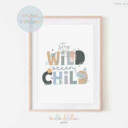 stay Wild Print, Sea Nursery Under The Ocean Animals, Scandi Decor, Kids Wall Art - thumbnail 2