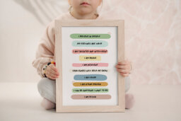 Affirmation Wall Print - Kids Prints Children's Room Positive Quotes Loved Strong Personalised - thumbnail 1